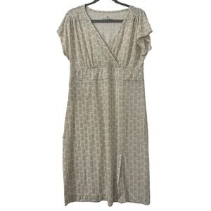 Royal Robbins‎ Essential Tencel Dash Dress White Yellow UPF 50  Women's Size L